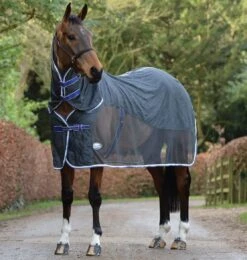 WeatherBeeta Wick-Dri II Cooler Combo Neck Rug - Charcoal -Online Equestrian Supplies 1002924010 wb wickdri clr cb 3qs image lifestyle1 2 13
