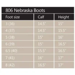 Rhinegold Nebraska Synthetic Long Boots 35 Rhinegold Nebraska Synthetic Long Boots -Online Equestrian Supplies 806 boot size chart 1 jpg