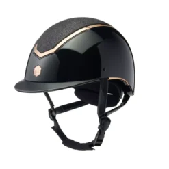 EQX By Charles Owen Kylo Sparkly Riding Hat -Online Equestrian Supplies black gloss standard peak jpg