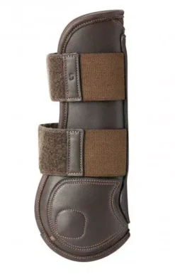 LeMieux Capella Leather Tendon Boots -Online Equestrian Supplies capella tendon boots brown side 1 2 jpg