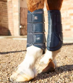 Premier Equine Carbon Air-Tech Single Locking Brushing Boots -Online Equestrian Supplies carbon air tech single locking brushing boot navy 1 4 jpg