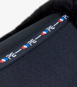 Premier Equine Close Contact Airtechnology Shockproof Wool Saddle Pad - GP/Jump Square Black/Black Wool