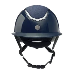 EQX By Charles Owen Kylo Sparkly Wide Peak Riding Hat -Online Equestrian Supplies navy gloss widepeak 2 jpg