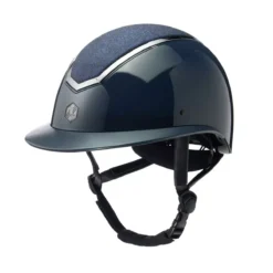 EQX By Charles Owen Kylo Sparkly Wide Peak Riding Hat -Online Equestrian Supplies navy gloss widepeak jpg
