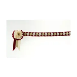 ShowQuest Newport Browband Burgundy Cream Gold