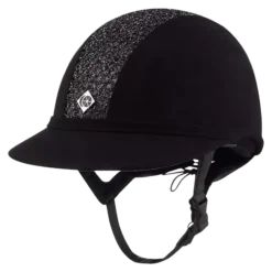 Charles Owen SP8 Plus Sparkly Suede 18 Charles Owen SP8 Plus Sparkly Suede -Online Equestrian Supplies sp8 black suede sparkly web 1 1 7 png